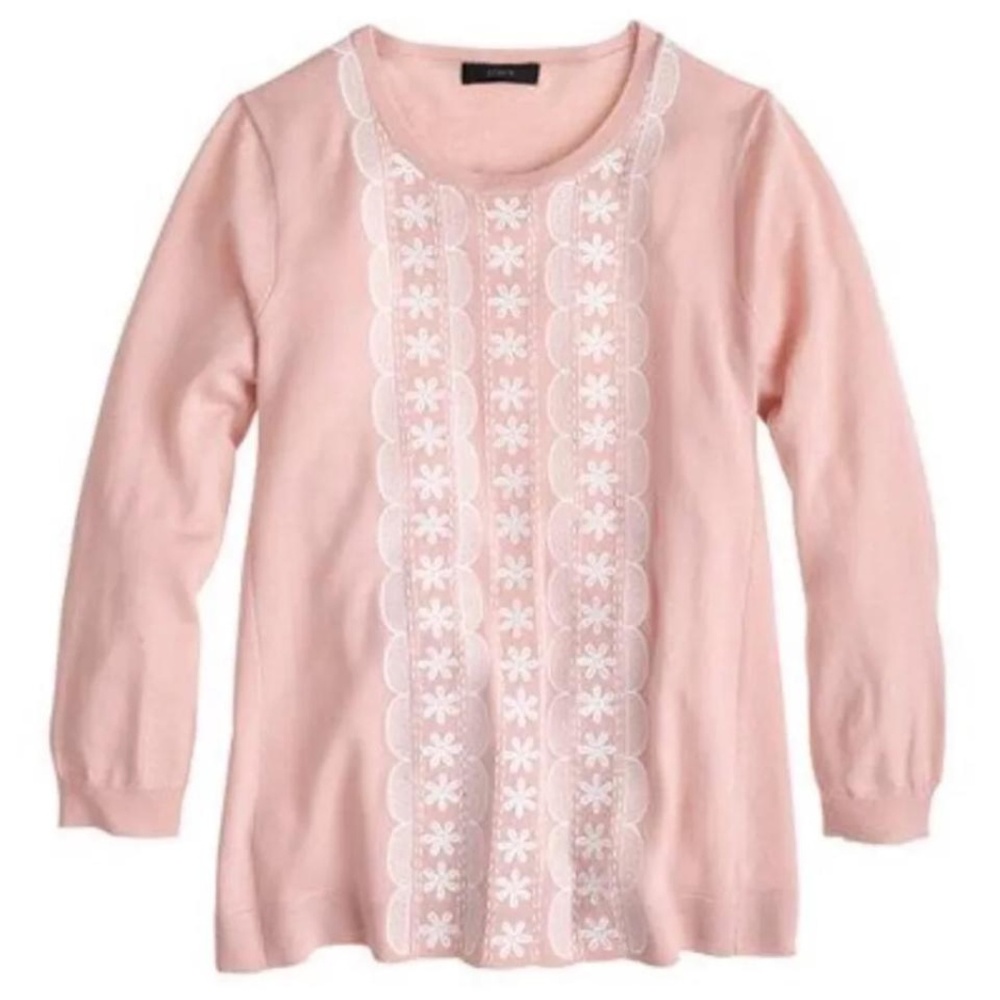J. Crew Embroidered Merino Wool Sweater